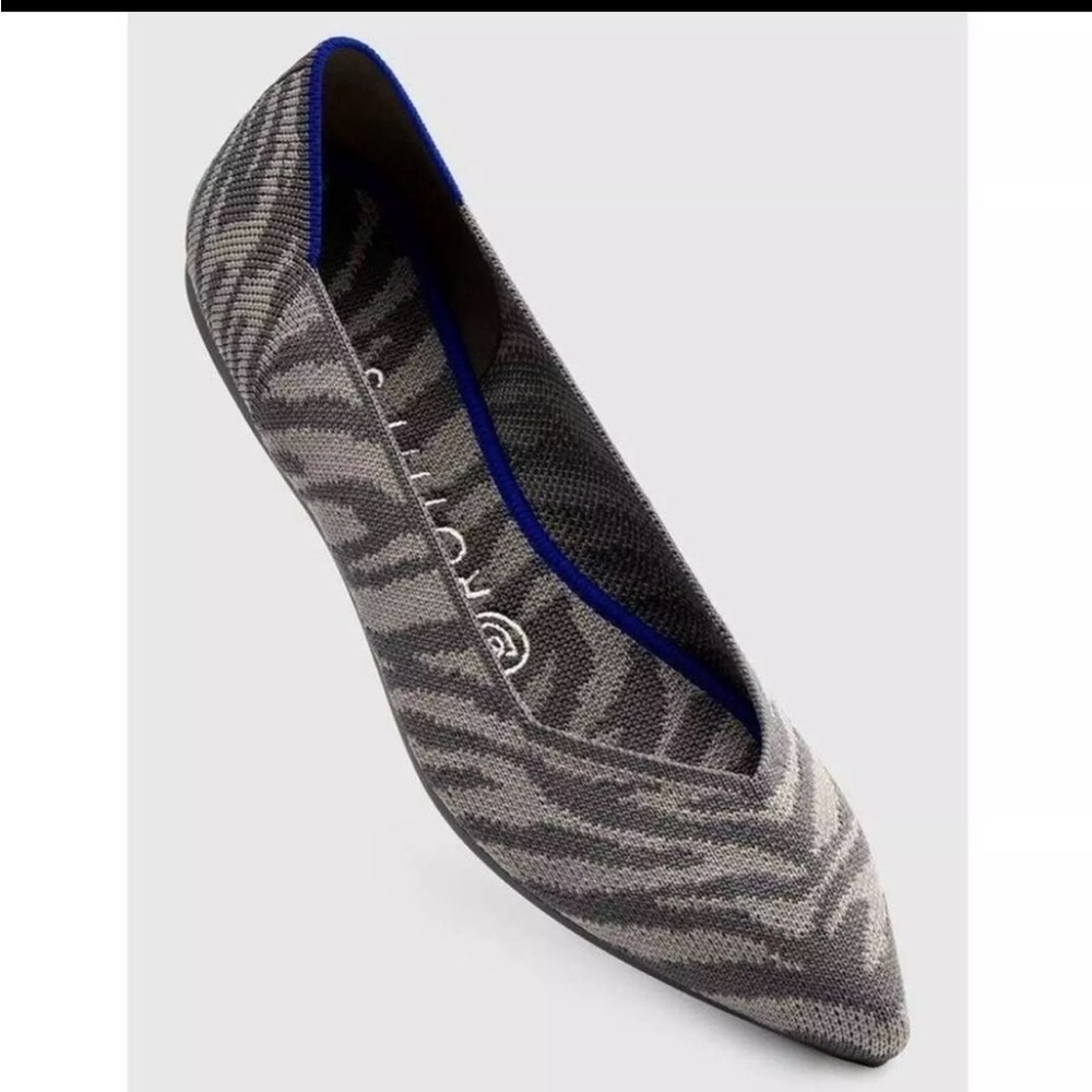Rothy's The Point Gray Zebra Discontinued Print Size 6.5